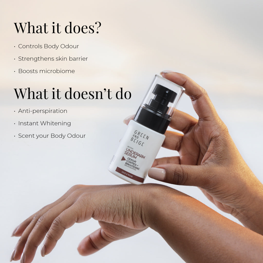 The upgraded Underarm Serum Odour control + Brightening - Up to 72 hours odour control