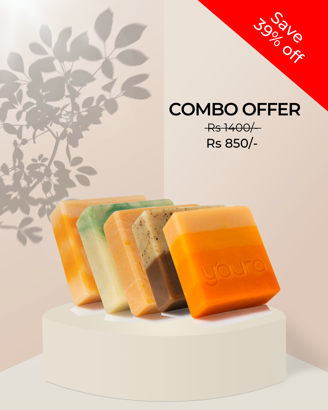 Assorted Combo Pack of 5 Handmade Cold Process Soaps - 500g